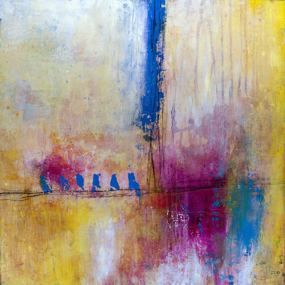 Levendige abstracte vogels door Deb Chaney
