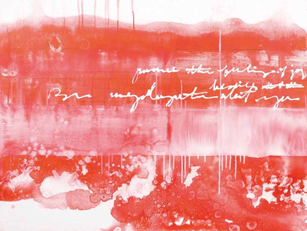 Levendig rood abstract lettertype door Deb Chaney