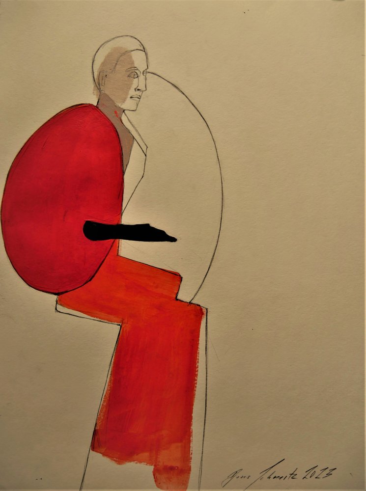 Abstract: Rode vrouw door Doris Schmitz