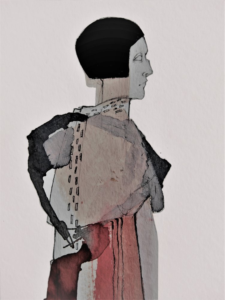 Abstract: Profiel van een vrouw door Doris Schmitz