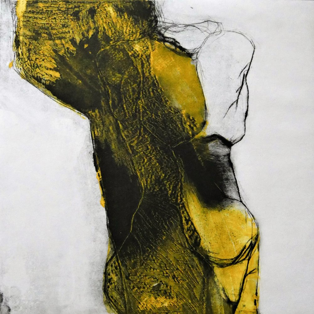 Abstracte gele figuur door Doris Schmitz