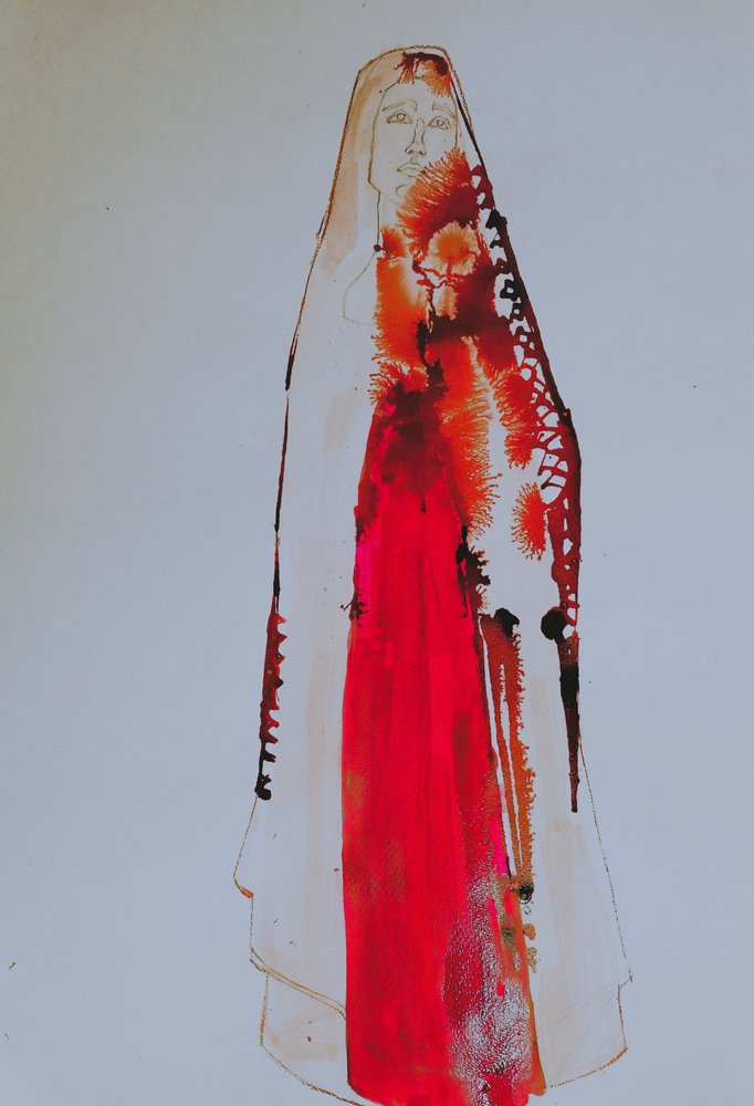Felrode Madonna door Doris Schmitz