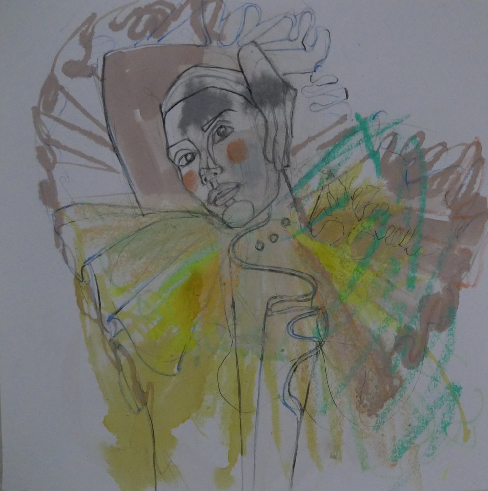 Kleurrijk abstract portret door Doris Schmitz