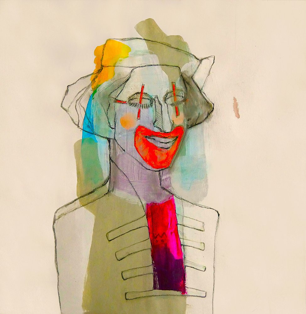 Kleurrijk clownportret door Doris Schmitz