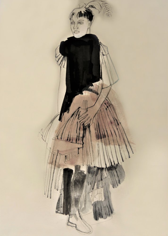 Couture-mode-illustratie door Doris Schmitz