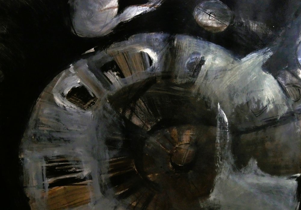 Donkere abstracte werveling door Doris Schmitz
