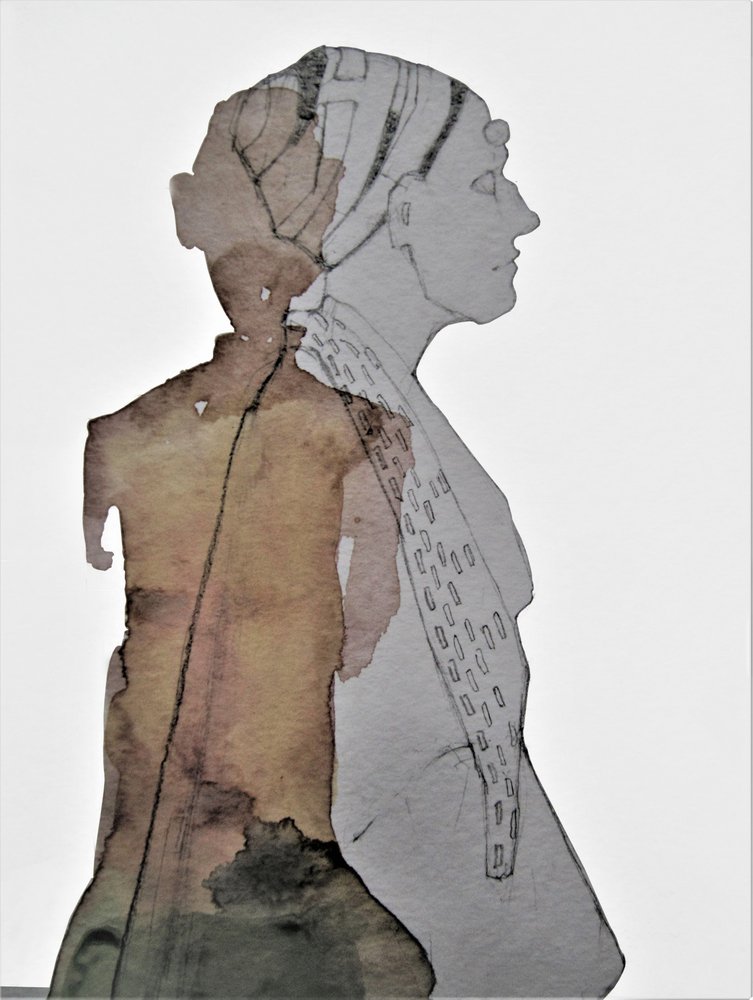 Aardse, abstracte vrouw door Doris Schmitz
