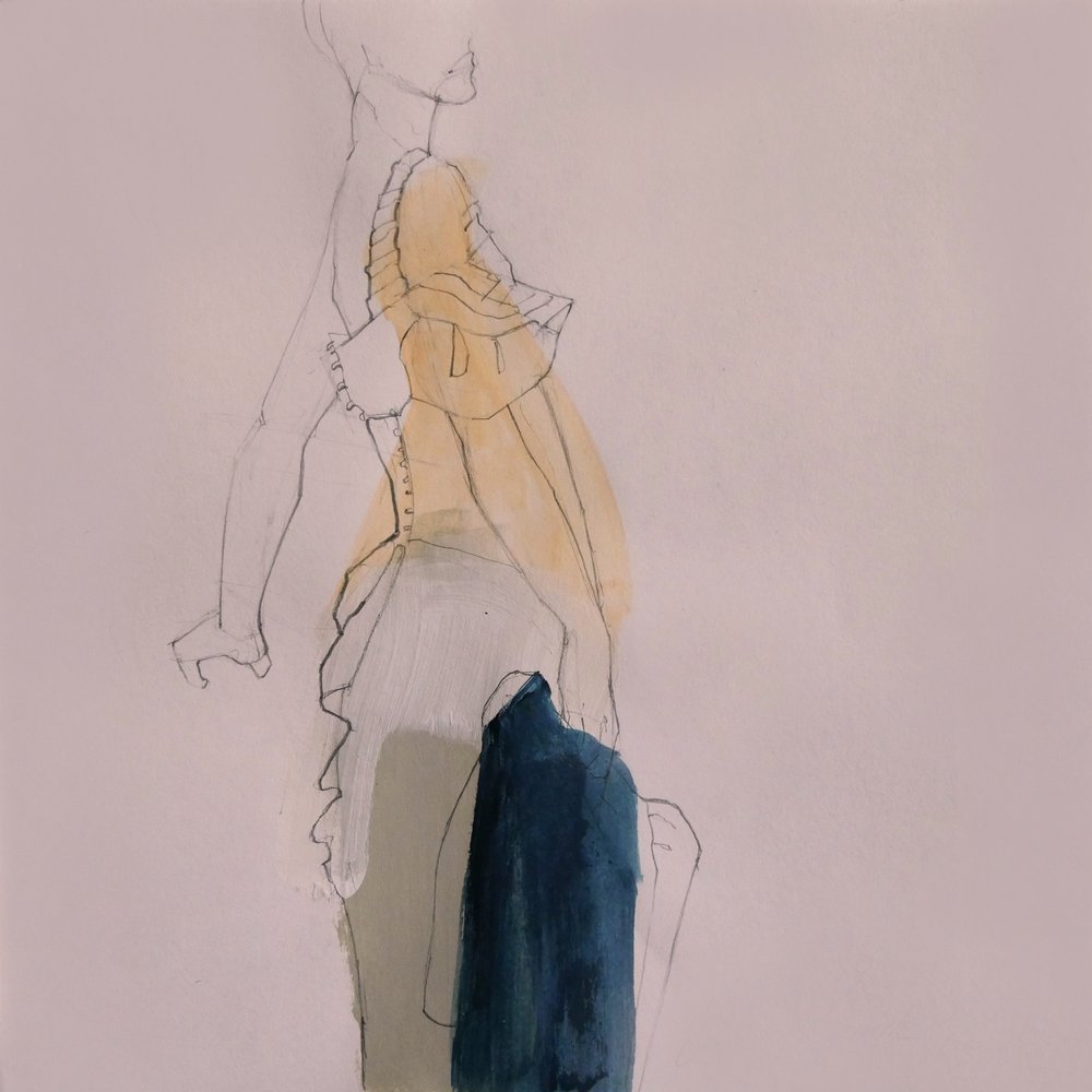Elegante modeschets door Doris Schmitz