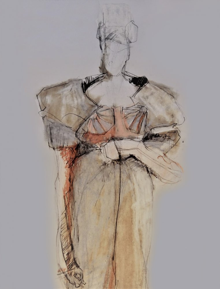 Elegante modeschets door Doris Schmitz