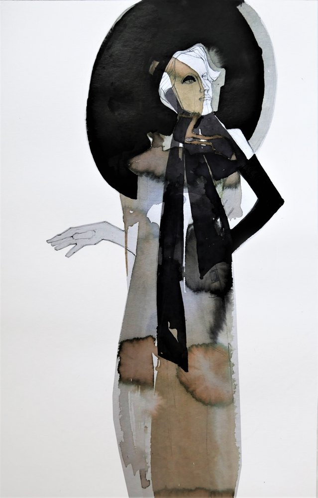 Elegante vrouw met hoed door Doris Schmitz
