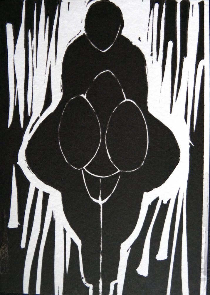 Expressief zwart-wit figuur door Doris Schmitz
