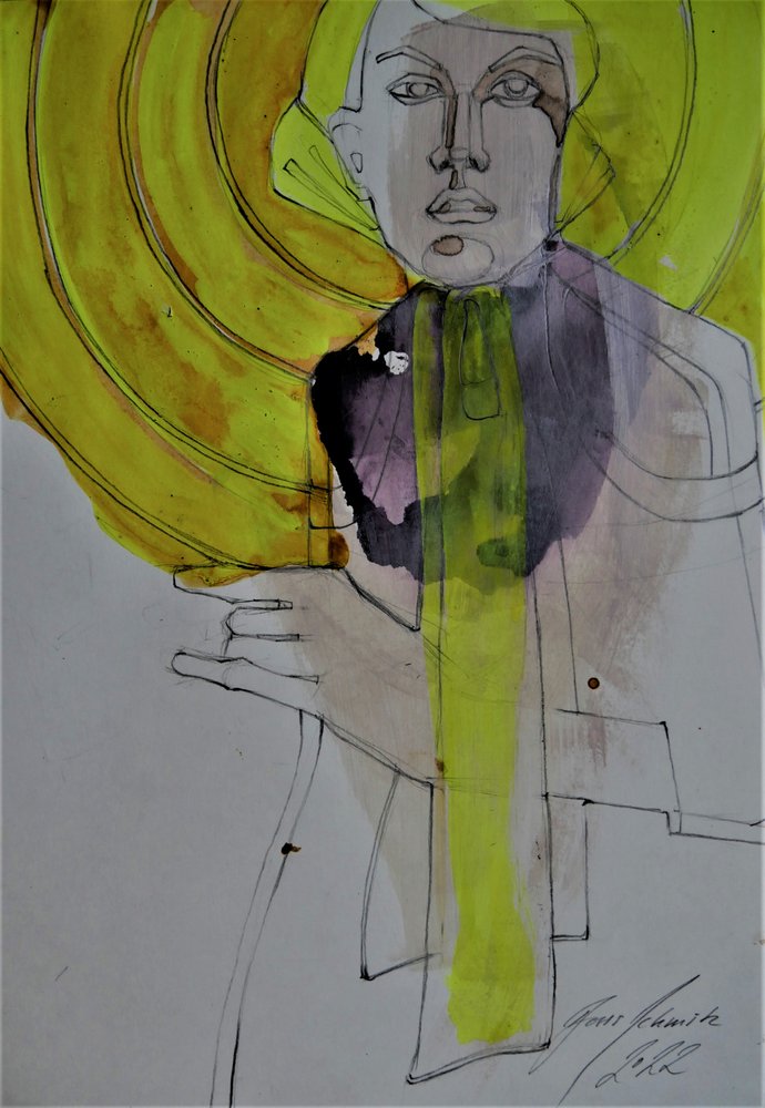 Expressief geel portret door Doris Schmitz