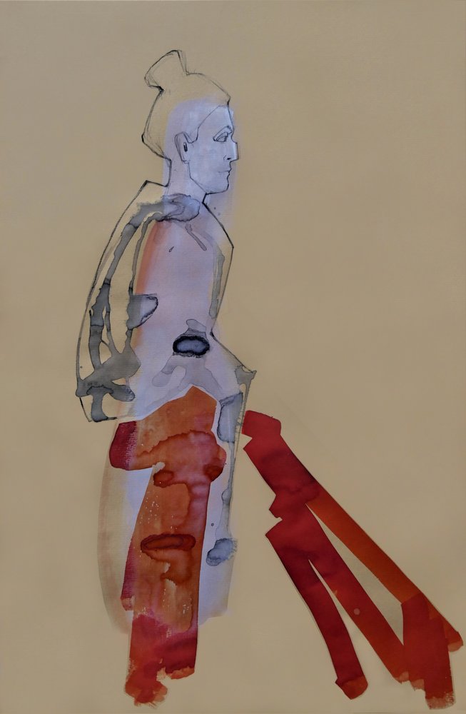 Stromende rode figuur door Doris Schmitz