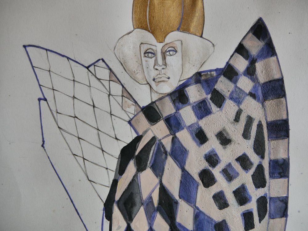 Mystiek harlekijnfiguur door Doris Schmitz