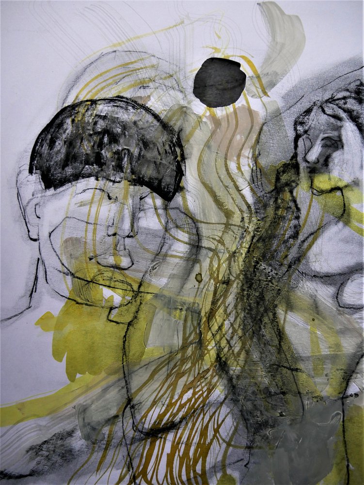 Peinzende abstracte figuren door Doris Schmitz