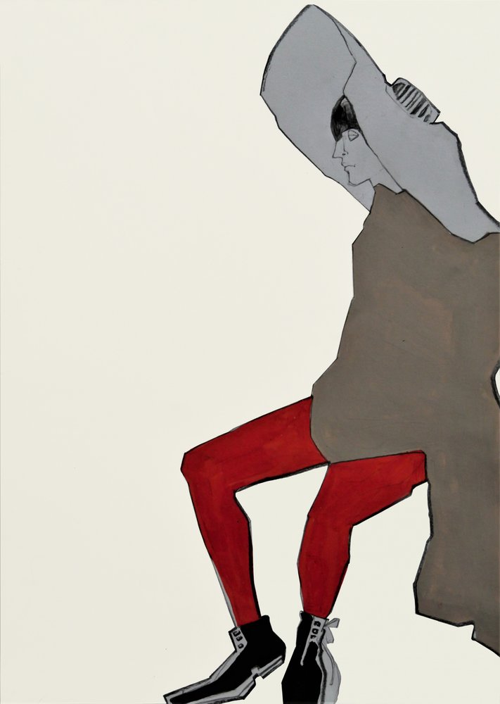 Figuur in rode panty’s door Doris Schmitz