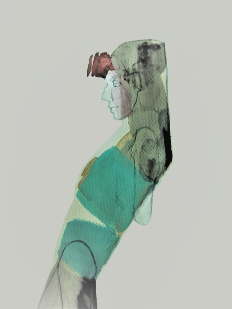 Teal gedrapeerd profiel door Doris Schmitz