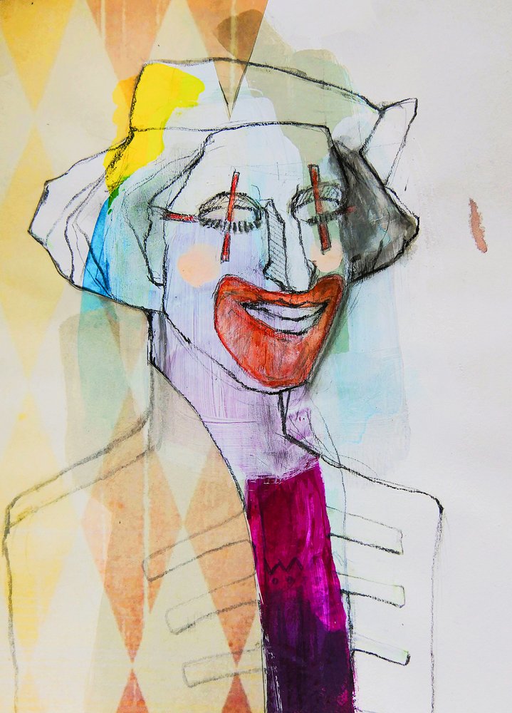 Eigenzinnig clownportret door Doris Schmitz