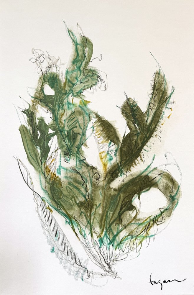 Abstract Groen Botanisch door Dorothy Fagan