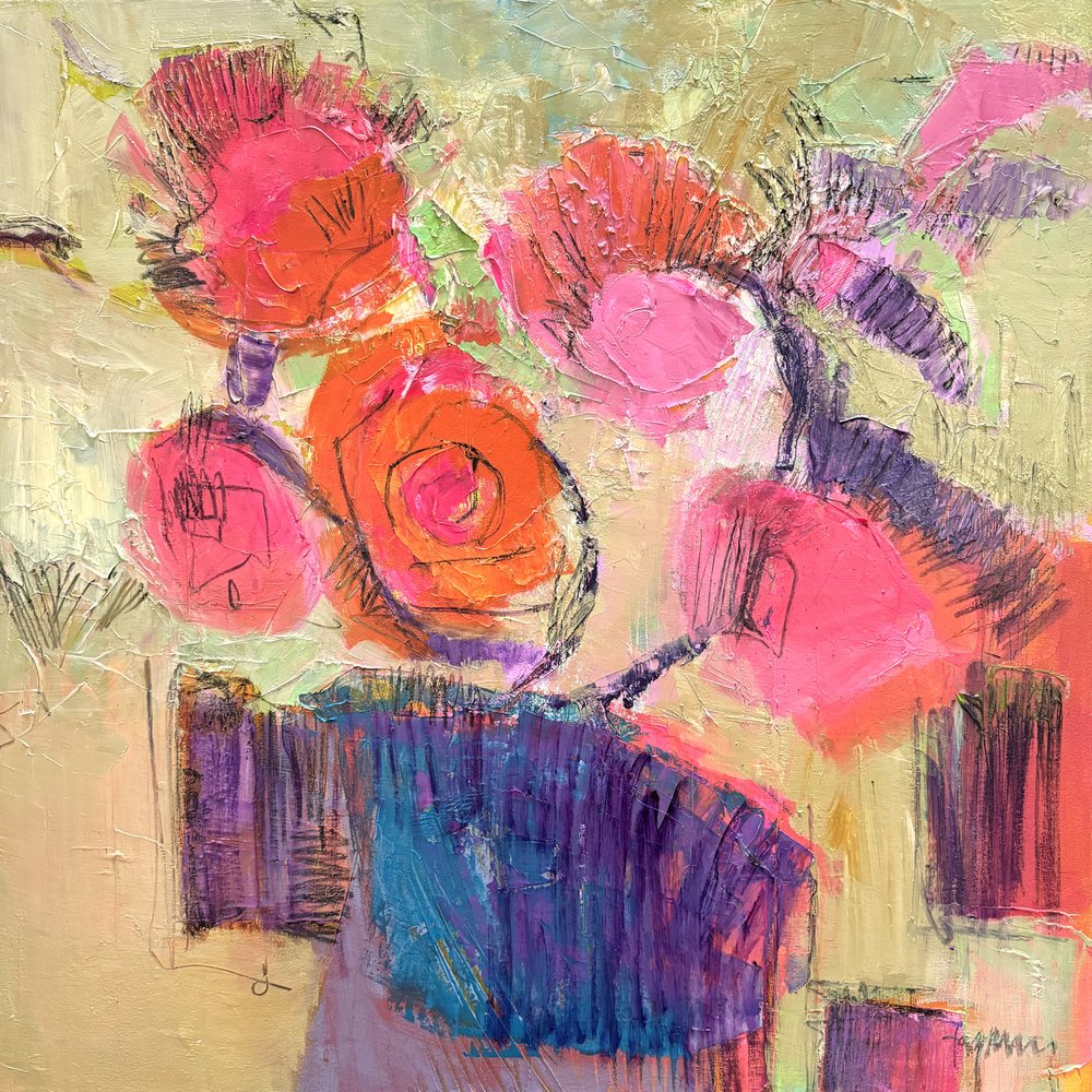 Levendige abstracte bloemen door Dorothy Fagan