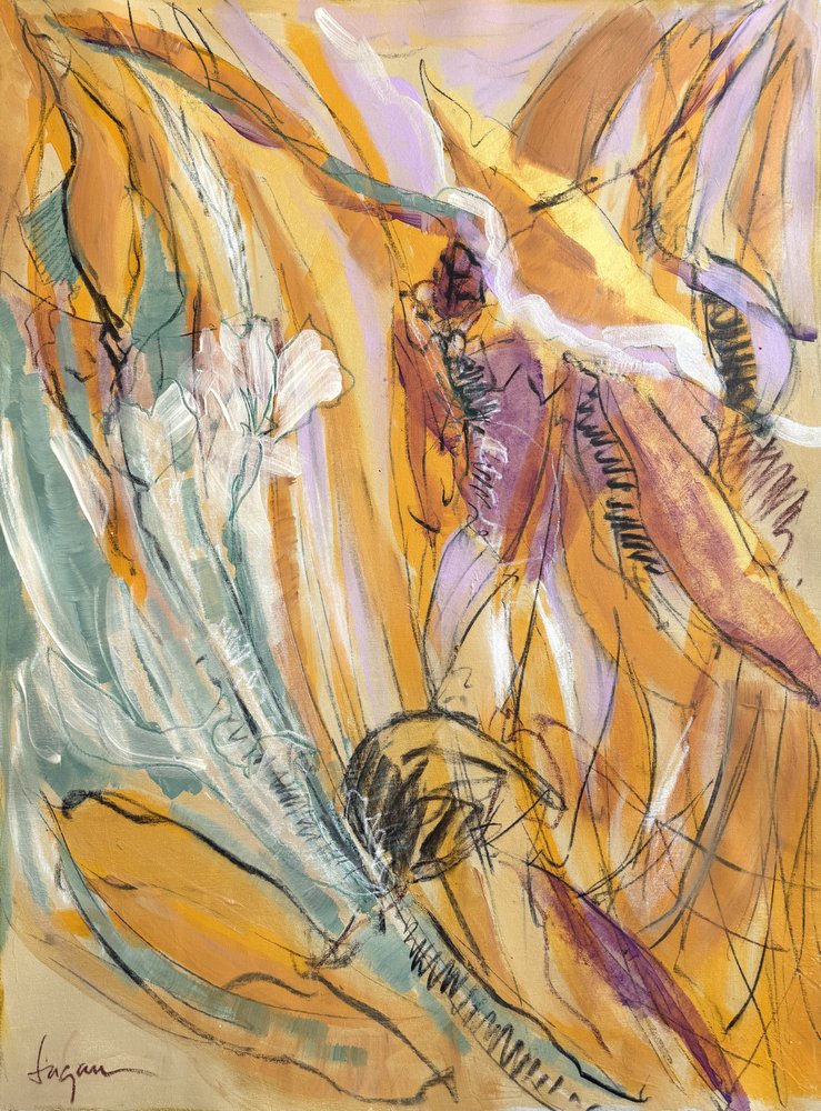 Levendige abstracte plantenmotieven door Dorothy Fagan