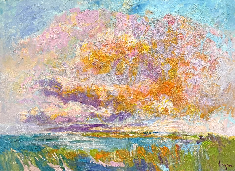 Levendig wolkenlandschap bij zonsondergang door Dorothy Fagan