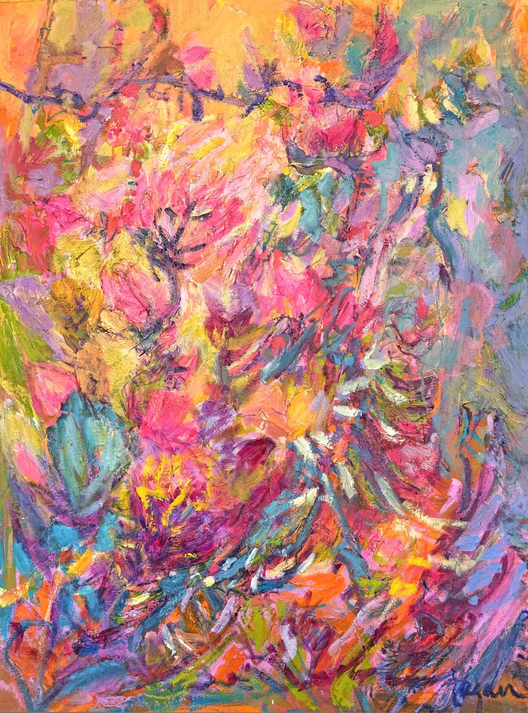 Levendige bloemenimpressie door Dorothy Fagan