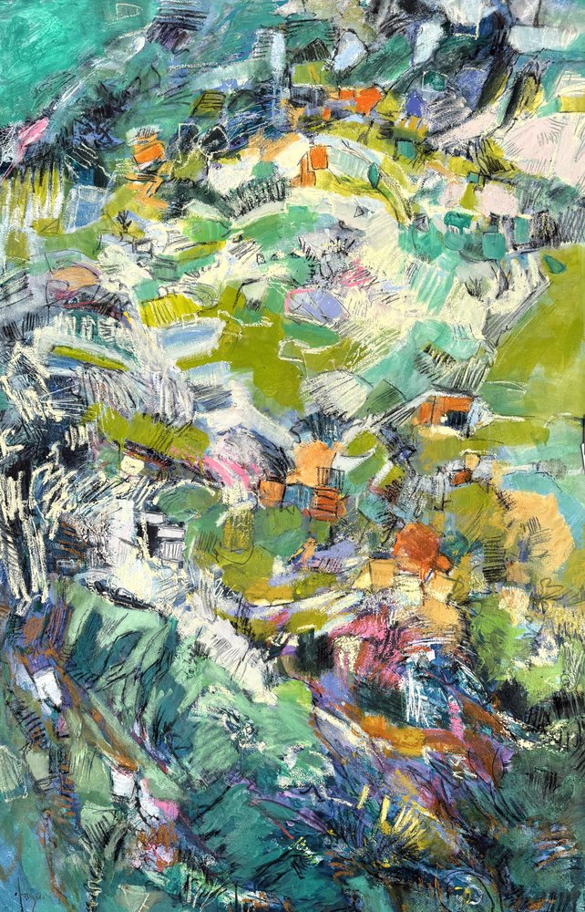 Levendig bergdorp door Dorothy Fagan