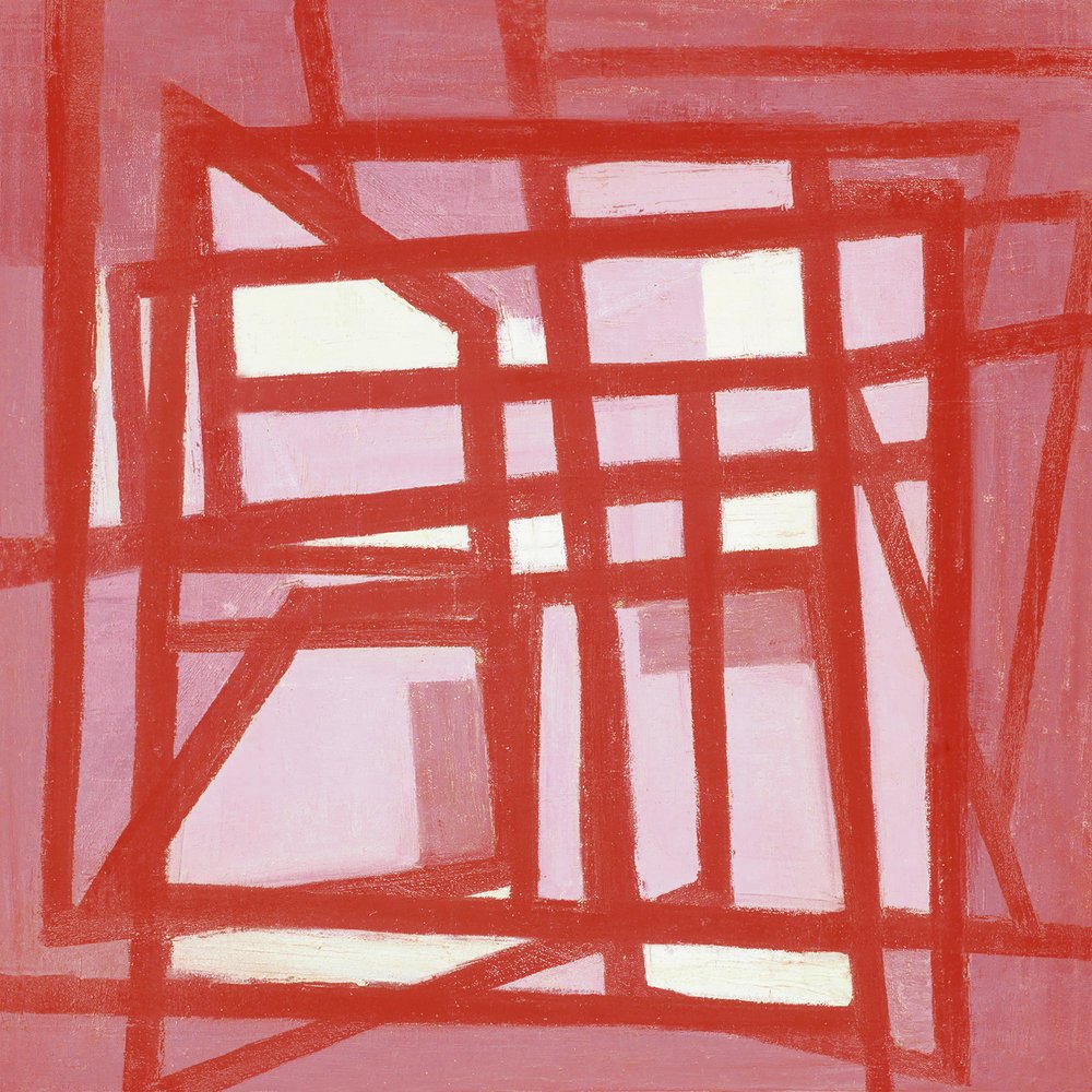 Abstract rood raster door Fernando Vieira