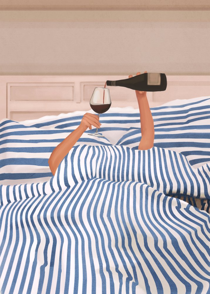 Wijn in bed door Flow Line