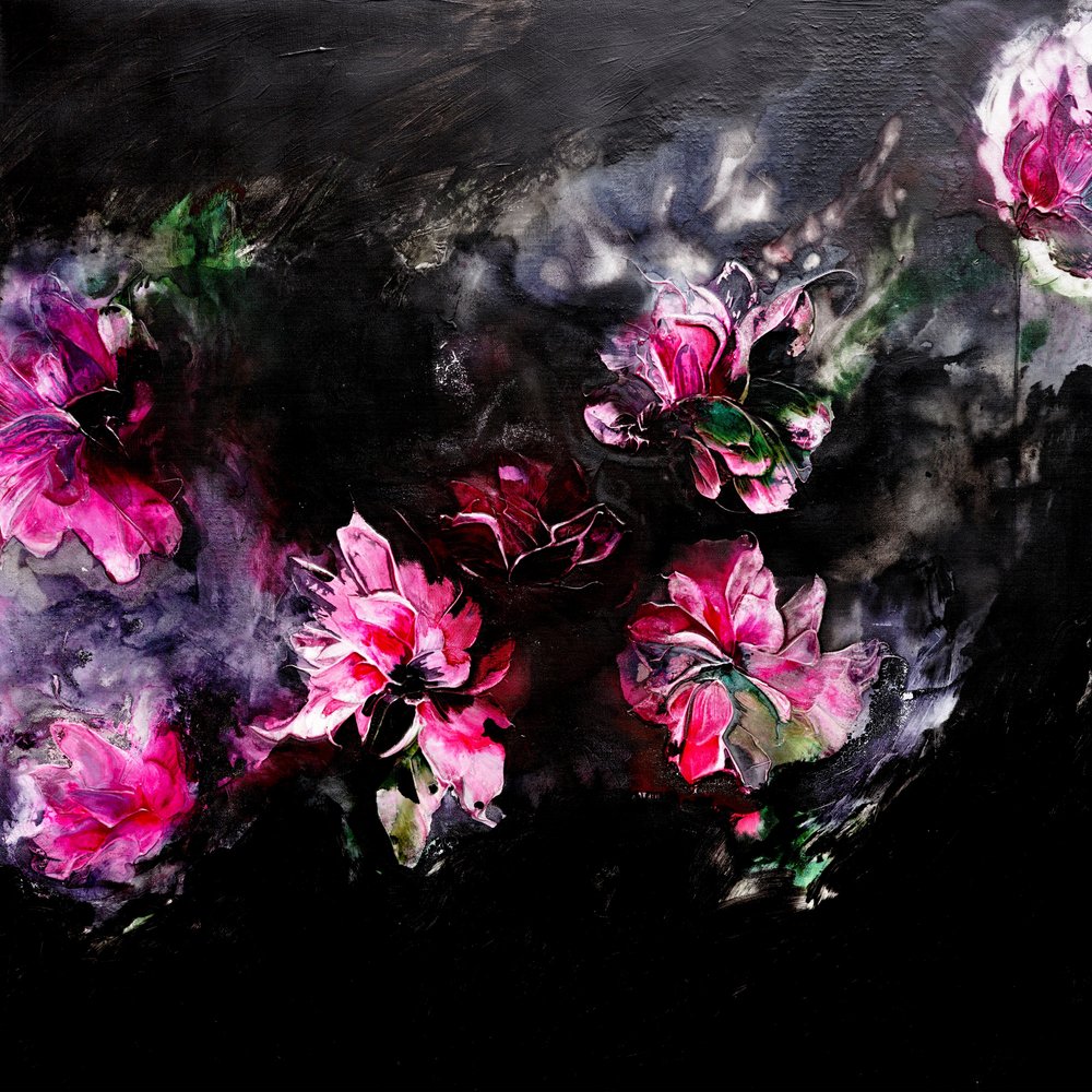 Stemmingsvolle bloemenabstractie door Françoise Wattré