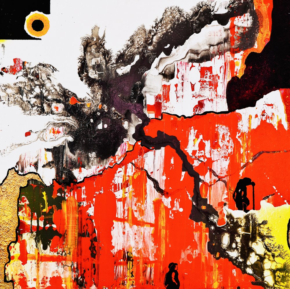 Opvallend oranje abstract door Fredrik Olsen