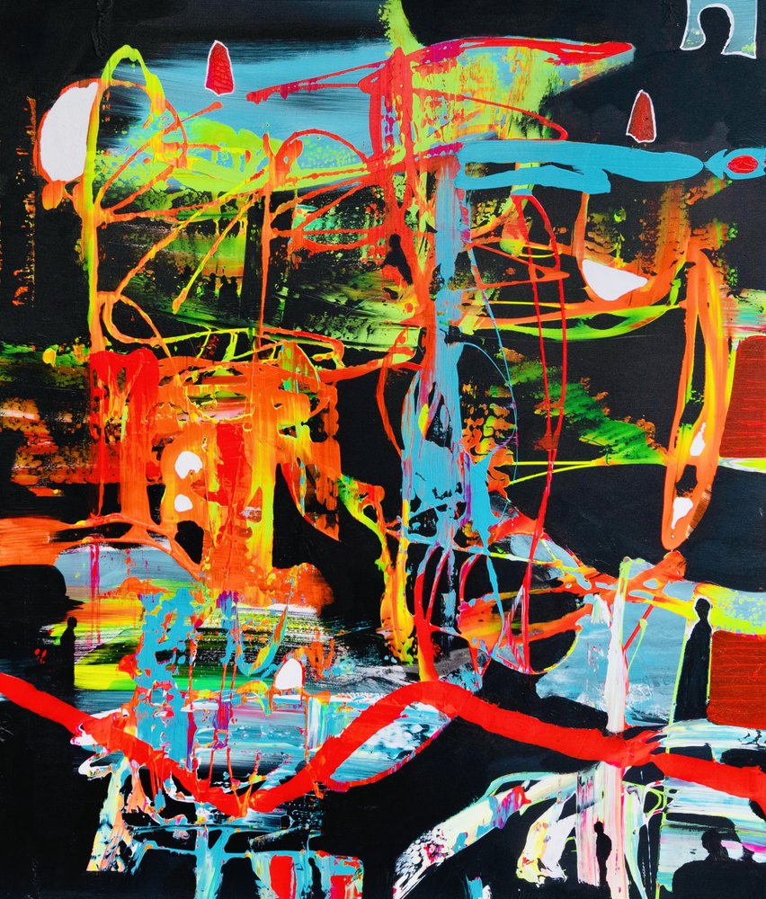Levendige stedelijke abstracte kunst door Fredrik Olsen