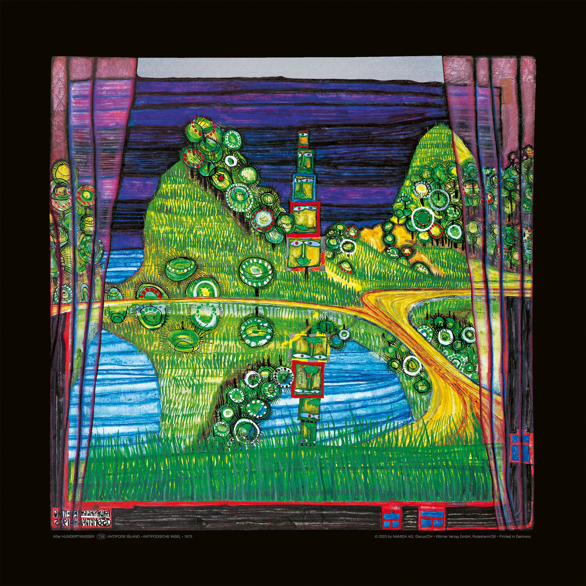 Antipodische eiland door Friedensreich Hundertwasser