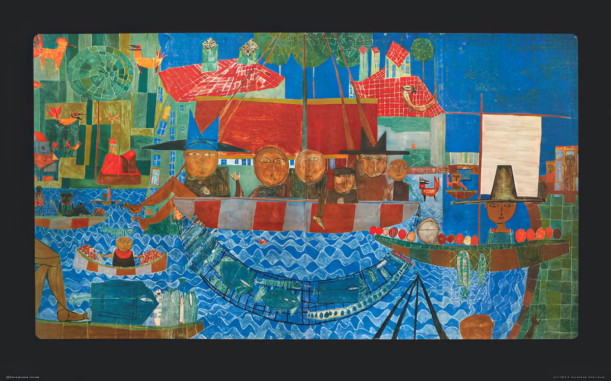 De wonderbaarlijke visvangst door Friedensreich Hundertwasser