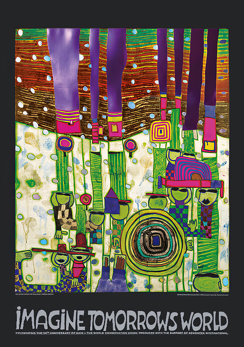 Stel je de wereld van morgen voor (groene versie) door Friedensreich Hundertwasser