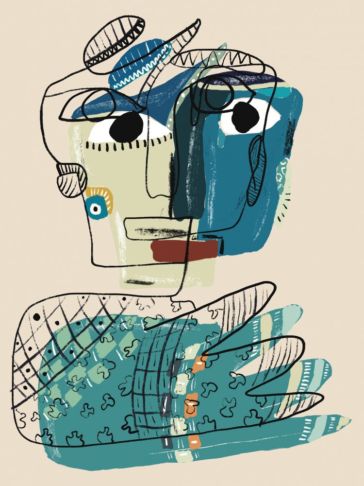 Abstracte gezichtsweerspiegeling door GIovanna Gil Alves
