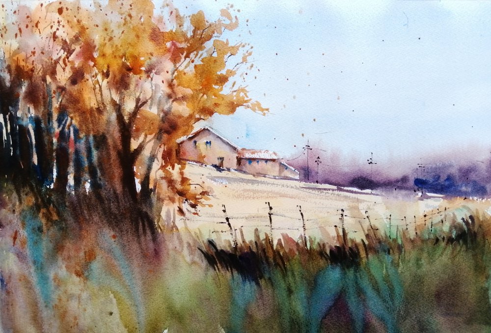 Autumn Hillside Farm door Giorgio Gosti