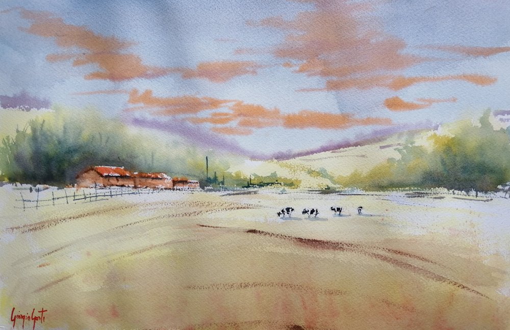 Vredig boerenlandschap door Giorgio Gosti