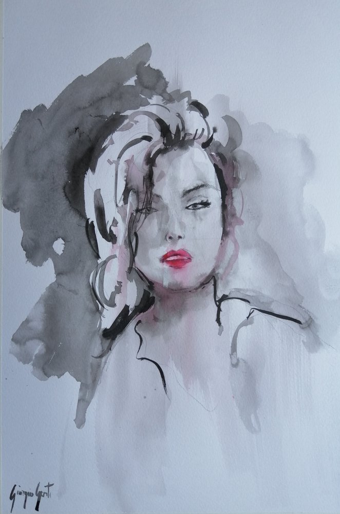 Red Lips Gaze door Giorgio Gosti