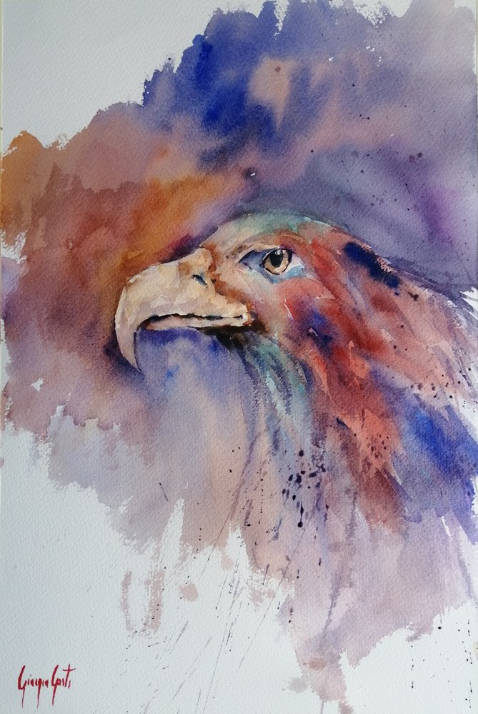 Levendig portret van een adelaar door Giorgio Gosti