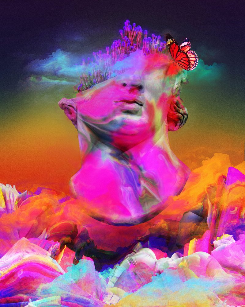 Levendig psychedelisch beeld door Halit Benli