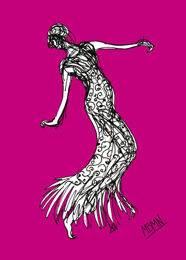 Sierlijke magenta-dans door Ida Publishing