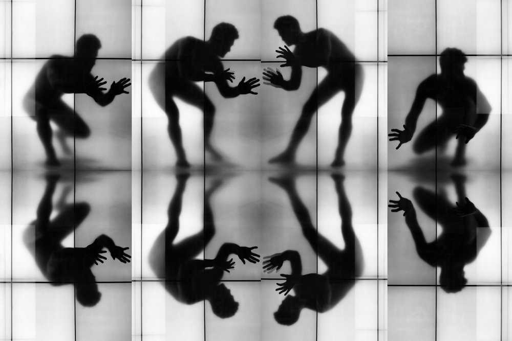 Weerspiegelde dynamische silhouetten door Igor Shrayer