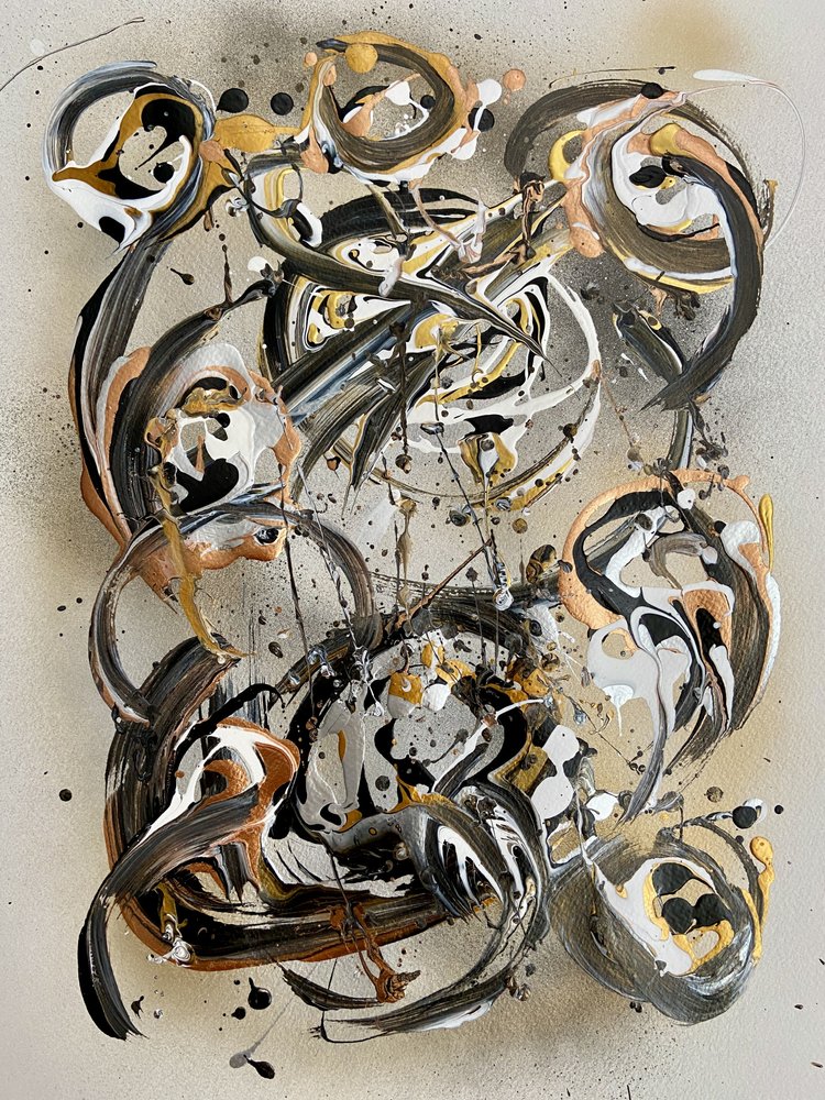 Dynamische metallic wervelingen door Irene Chua