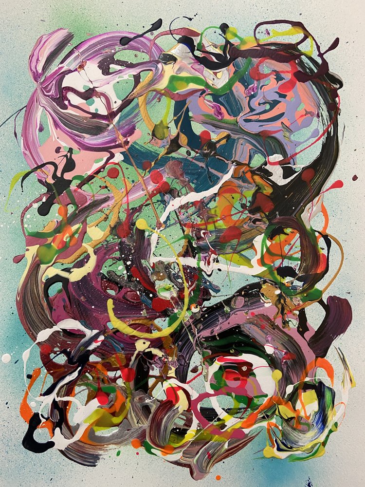 Levendige abstracte stroming door Irene Chua