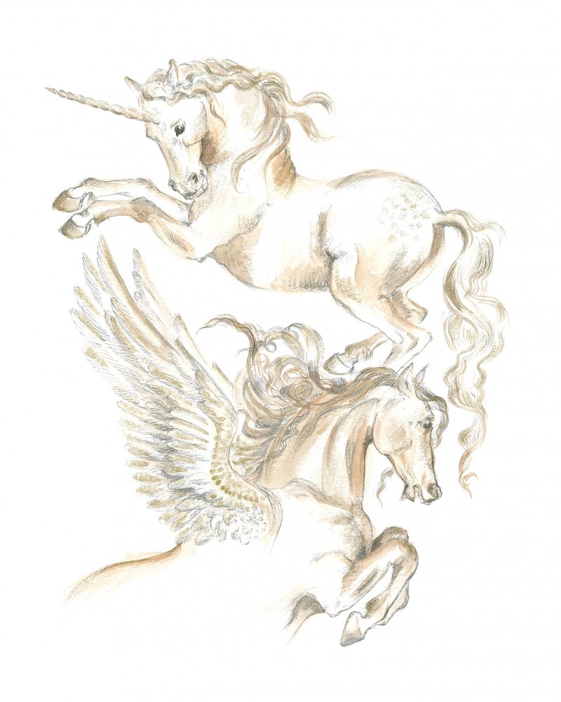 Eenhoorn en Pegasus door Isabelle Brent