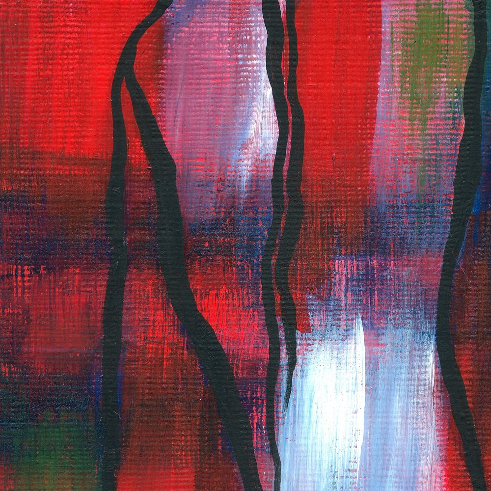 Dynamische abstracte rode lijnen door Janine Brewster