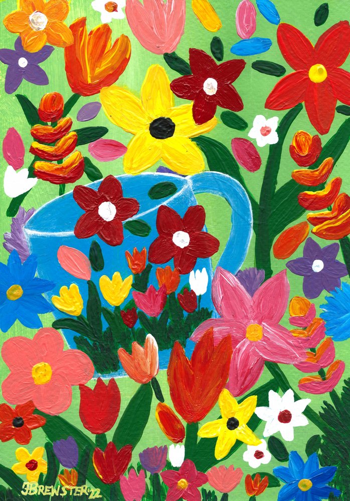 Gieter voor de bloementuin door Janine Brewster