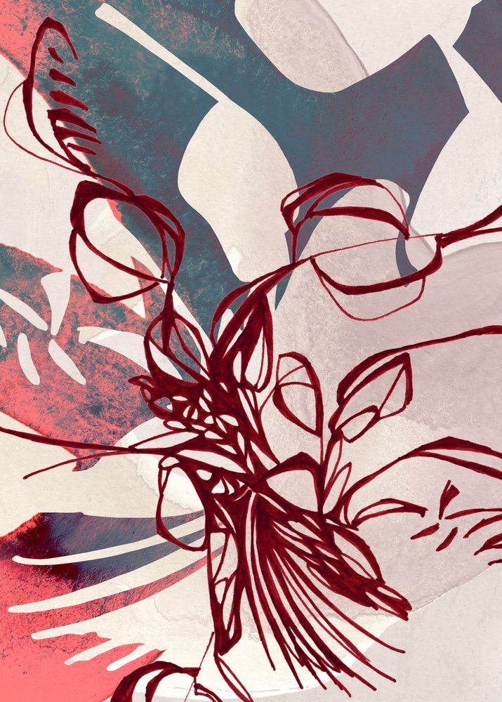 Abstracte bloemmotieven door Jenja Braun